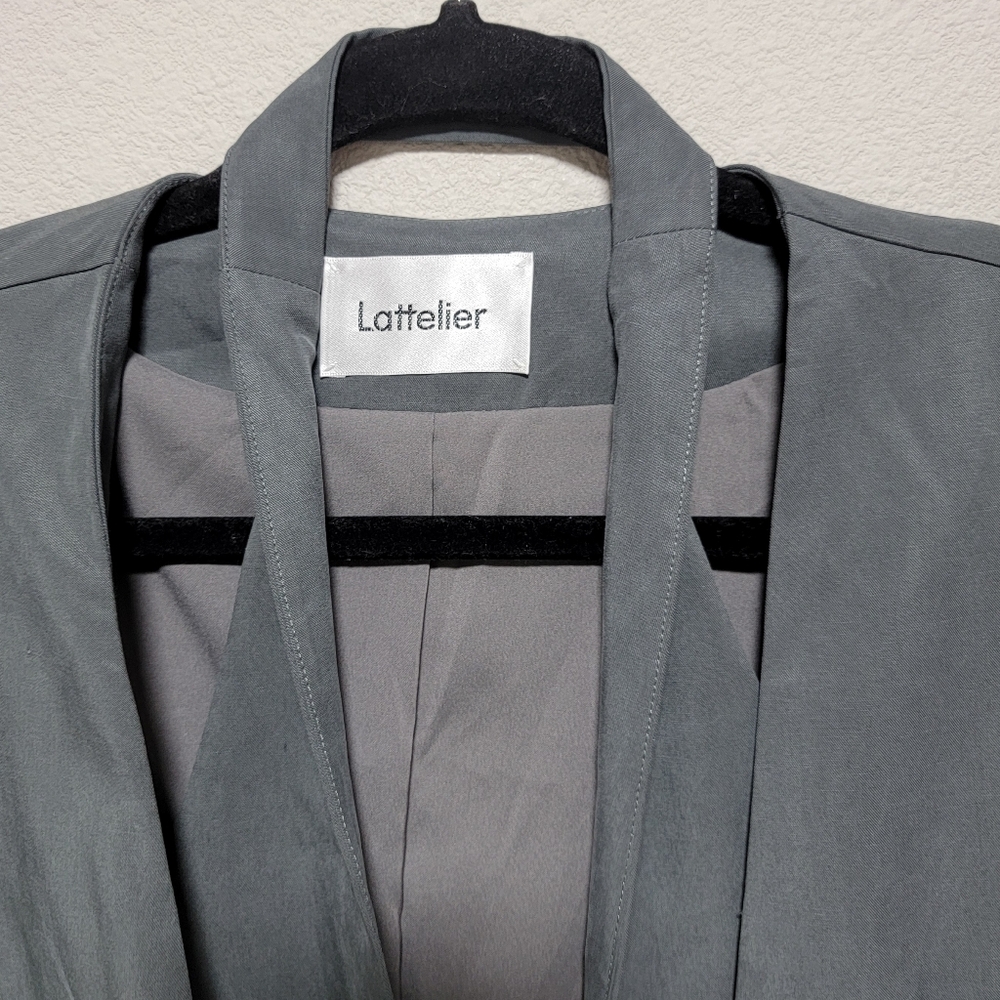 Lattelier Layered Charcoal Blazer Linen Blend XL - Picture 5 of 10